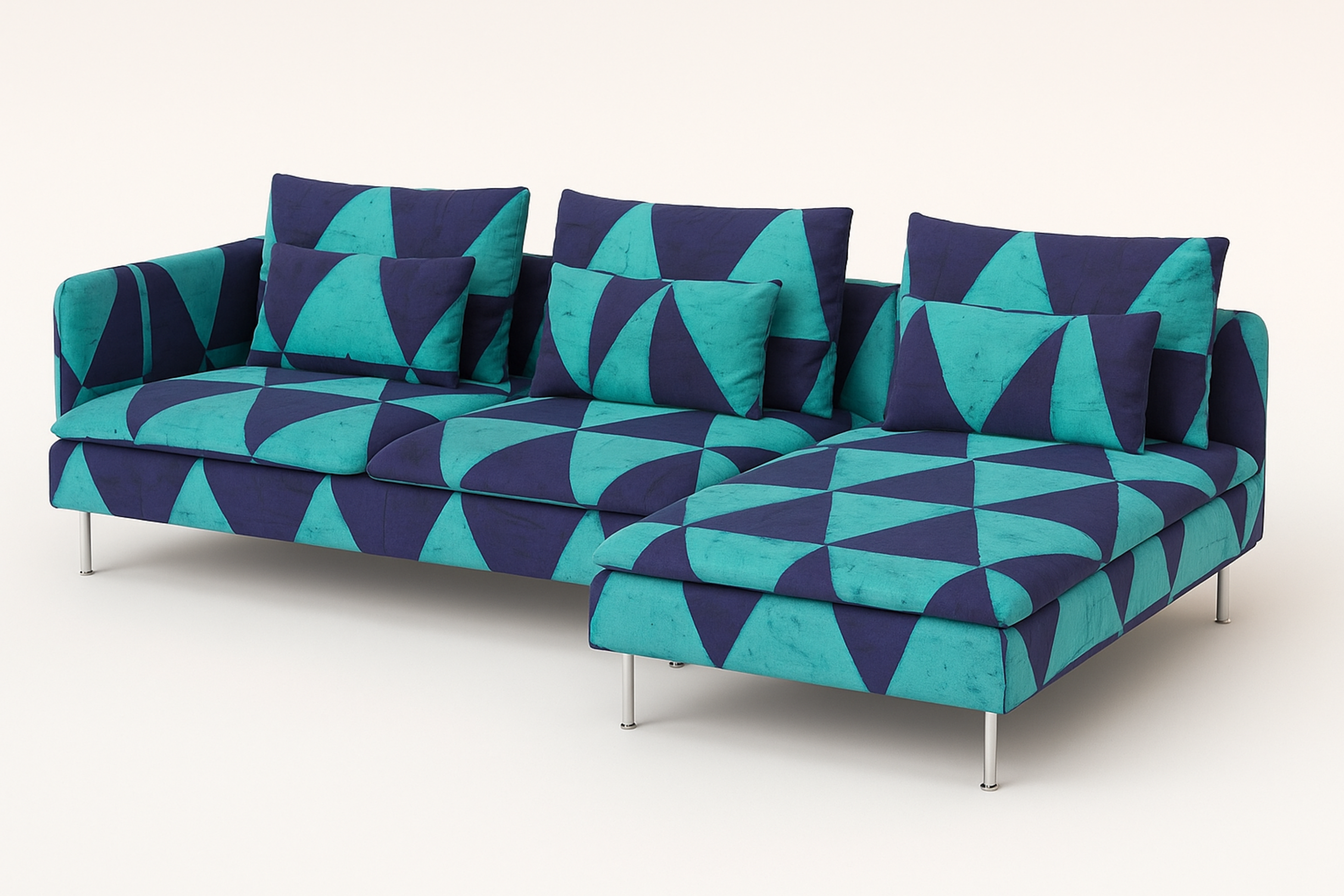Custom Adire Sofa Slip Covers